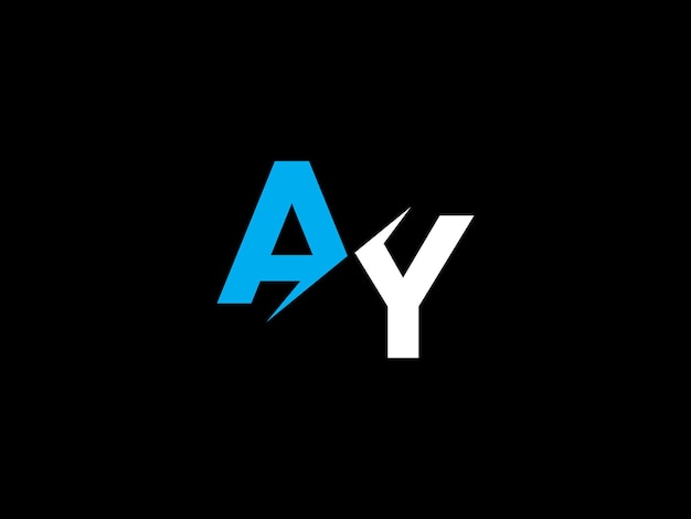 A letter a and y logo on a black background