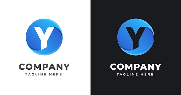 Letter Y logo design template with circle shape style