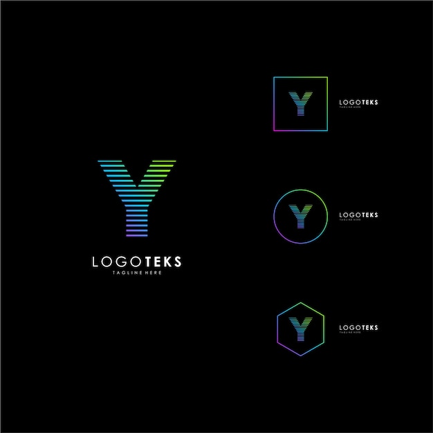 Vettore elementi del modello di disegno dell'icona del logo della lettera y.