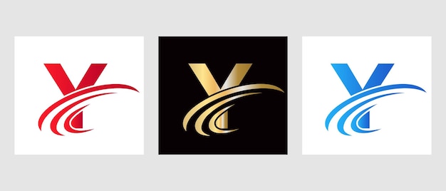 Y の文字のロゴ。モノグラム Y ロゴタイプとラグジュアリーなファッション ビューティー スパ アイデンティティの組み合わせ