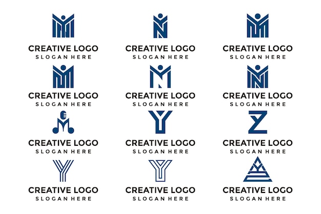 Буква Y логотип набор дизайн логотипа шаблон векторной графики