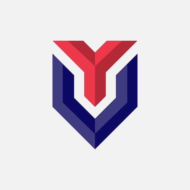 Vector letter y met v creatief logo-ontwerp