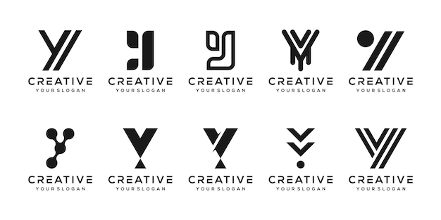 Letter y monogram logo sjabloon instellen