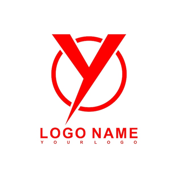 Letter y name logo in red