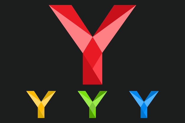 Letter Y Polygonal Logo Vector Illustration low poly geometric design