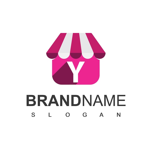 Letter y store logo design template, online shop symbol.