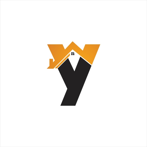 Letter y with real estate logo design icon