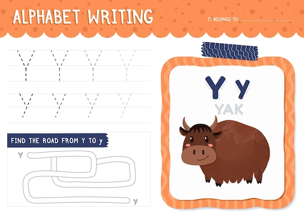 Letter y worksheet template