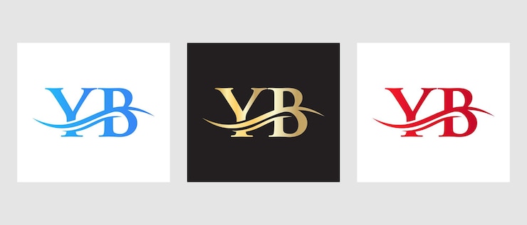 Vector yb の文字ロゴ デザイン。 yb ロゴタイプ テンプレート