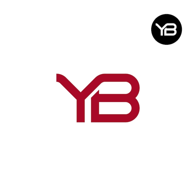 Disegno del logo della lettera yb monogram