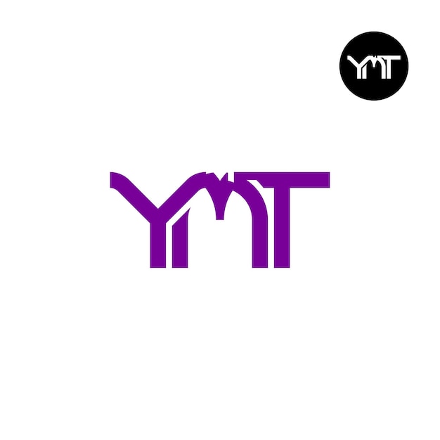 벡터 ymt 문자 모노그램 로고 디자인