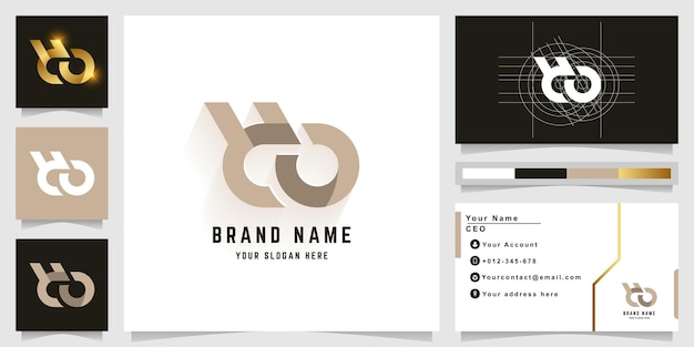 Letter yo or yco monogram logo with business card design