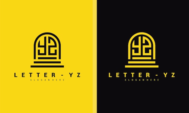 文字 yz ロゴ アイコン デザイン テンプレート プレミアム ベクトル プレミアム ベクトル