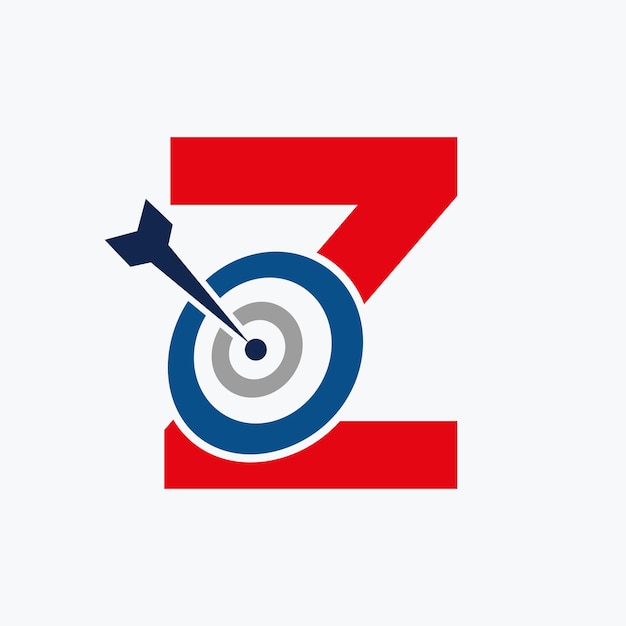 Letter z arrow target logo combine with bow target symbol