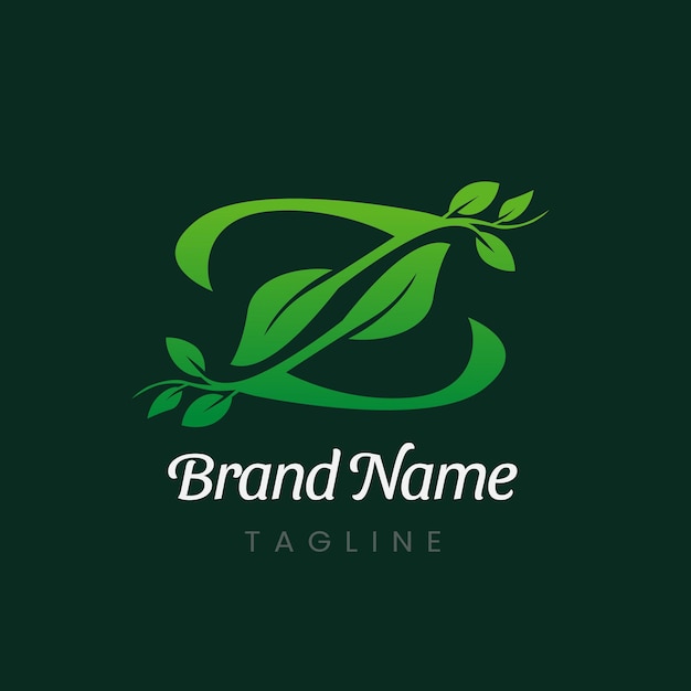 Vector letter z branch tree natural leaf logo design vector