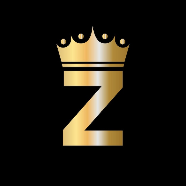 Дизайн логотипа благотворительной короны буквы Z с векторным шаблоном символа единицы