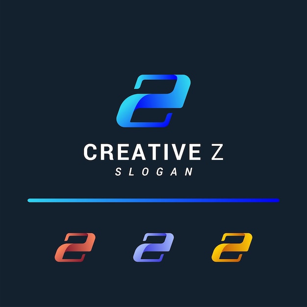 Letter Z creative gradient color logo