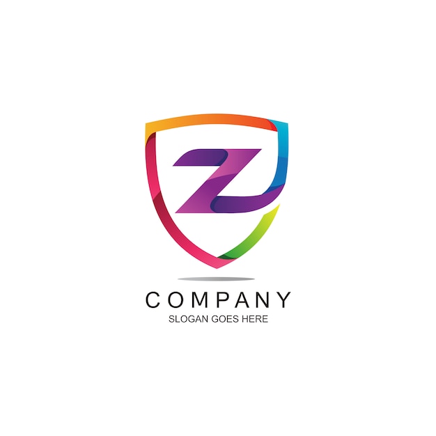 Letter z en schild-logo in vector