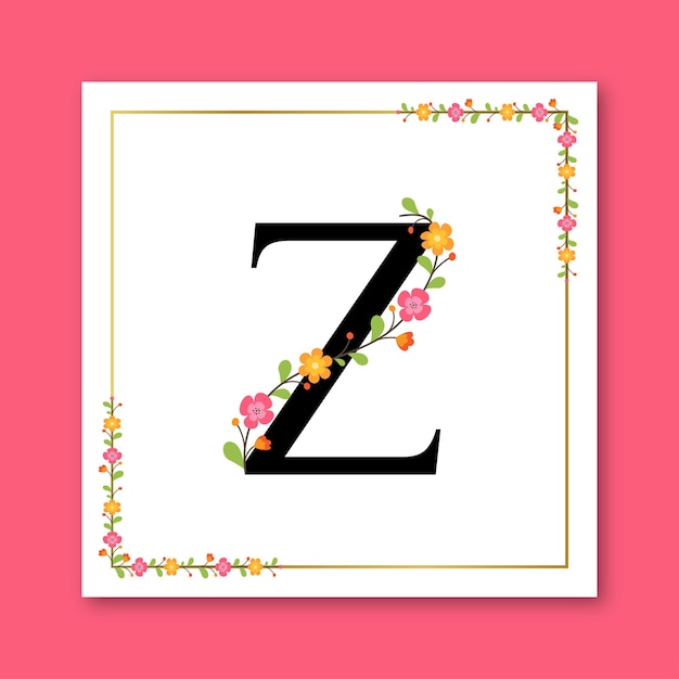 Vector letter z floral decorative feminine logo