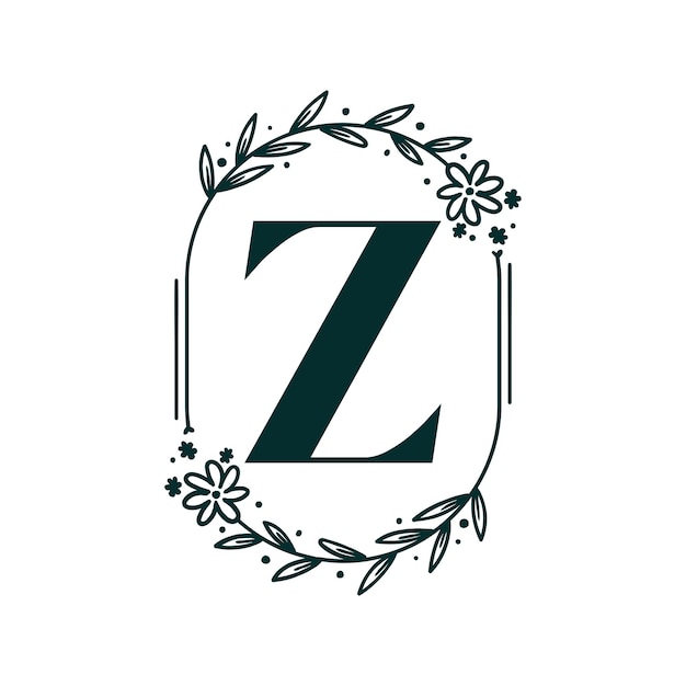 Lettera z logo floreale