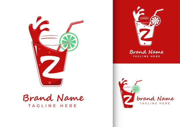 Vector letter z fresh juice logo design template