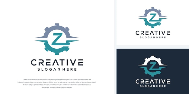 Letter z gear logo design