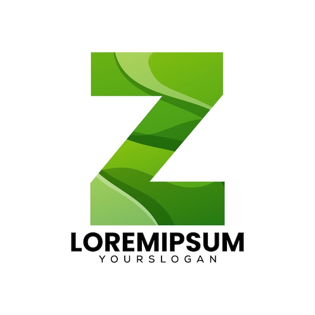 letter z groen kleurverloop logo-ontwerp