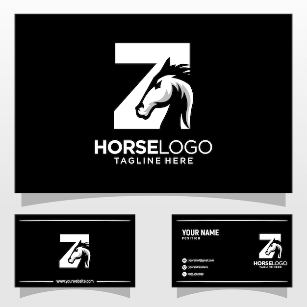 手紙Z馬のロゴデザインテンプレートインスピレーションベクトルイラスト