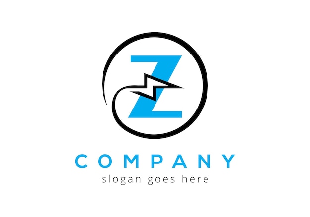 letter z lighting thunder bolt logo design vector template