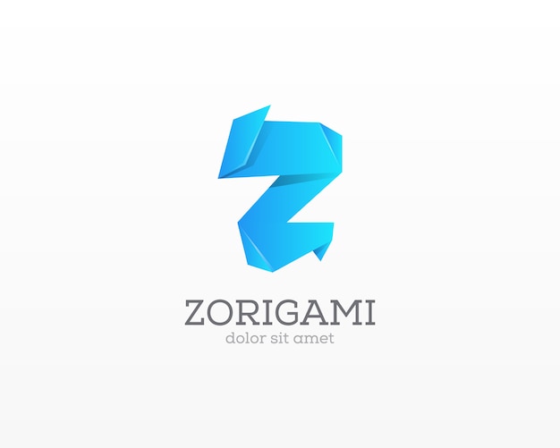 Letter Z-logo. Creatief papier ambachtelijke leter mark pictogram. Origami icoon