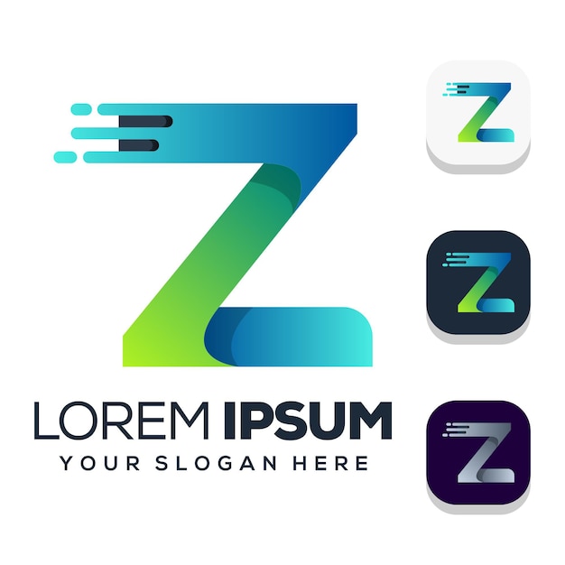 Дизайн логотипа буква Z, изолированные на белом фоне