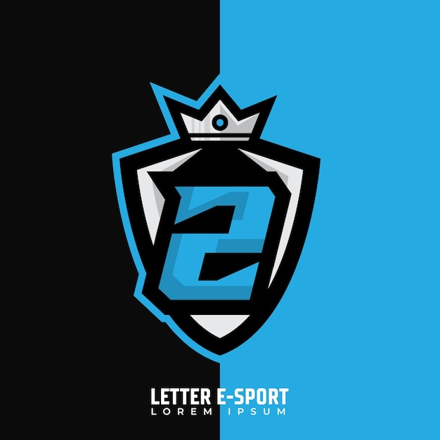 Design del giocatore del logo della lettera z iniziali esports logo design concept emblema design per il team esports