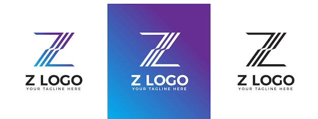 Letter z-logo met uniek lijnelement