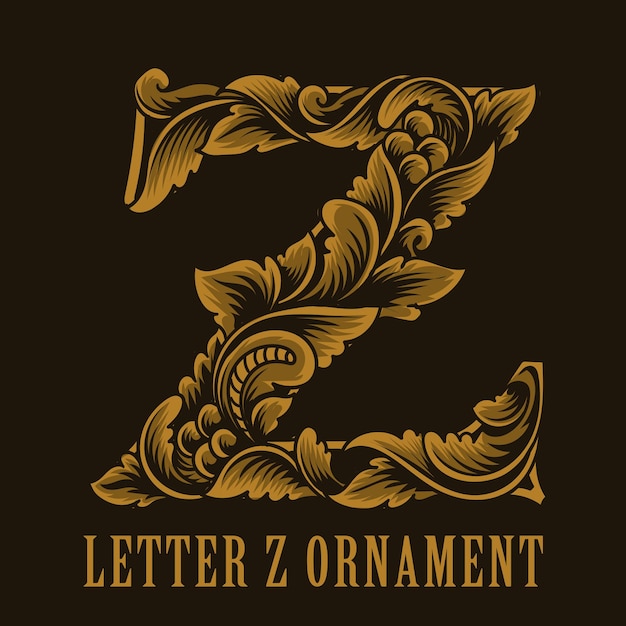 Letter z-logo vintage ornamentstijl