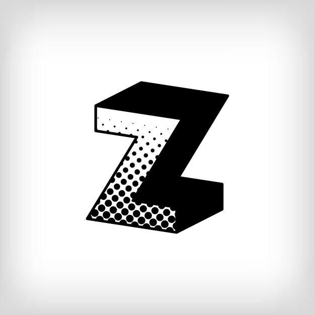 Letter Z met creatieve schaduw pop art dot design alfabet teken Vector Moderne achtergrond