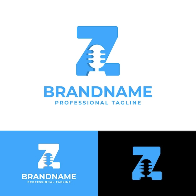 ベクトル z の頭文字を持つマイク関連のビジネスに適した文字 z マイクのロゴ