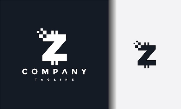 Letter z pixel digitaal logo