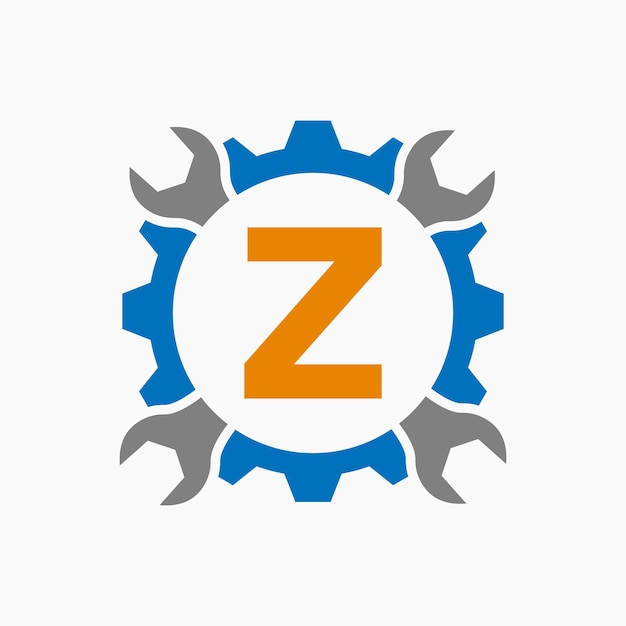 Vector letter z reparatie logo gear technologie symbool bouw service logo design