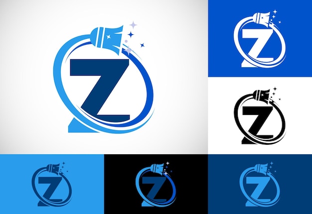 Letter Z schoonmaakservice logo ontwerpsjabloon Schoonmaakbedrijf logo teken symbool
