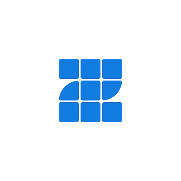 Vettore design del logo del pannello solare della lettera z
