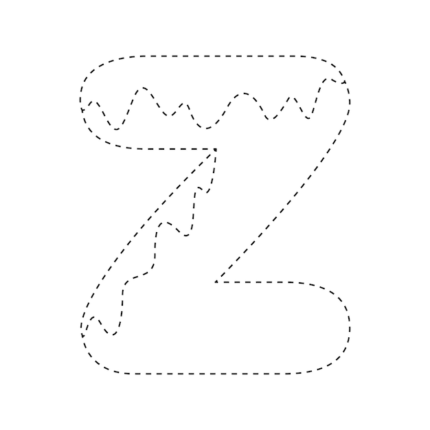 Letter Z tracing worksheet for kids