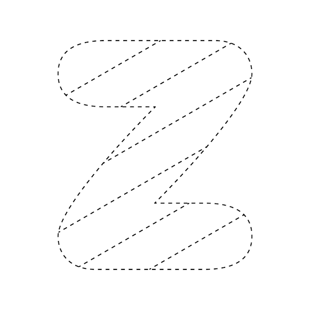 Letter Z tracing worksheet for kids