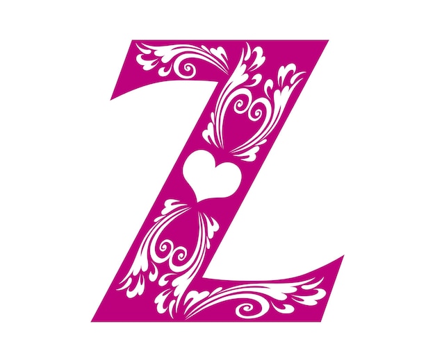 Letter z, Valentine Alphabet Monogram Sublimation vector design file, voor mok, t-shirt, vaas, kussen