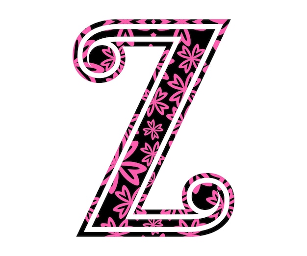 Letter Z, Valentine Alphabet Monogram Sublimation vector design file, voor mok, t-shirt, vaas, kussen
