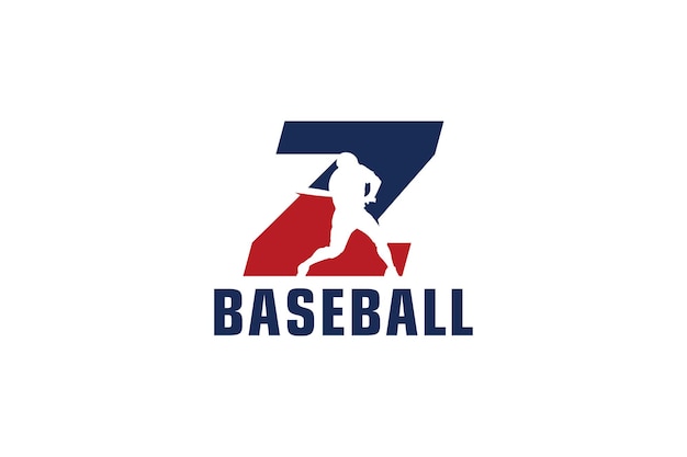 Vettore lettera z con elementi del modello di disegno vettoriale per il design del logo di baseball per la squadra sportiva