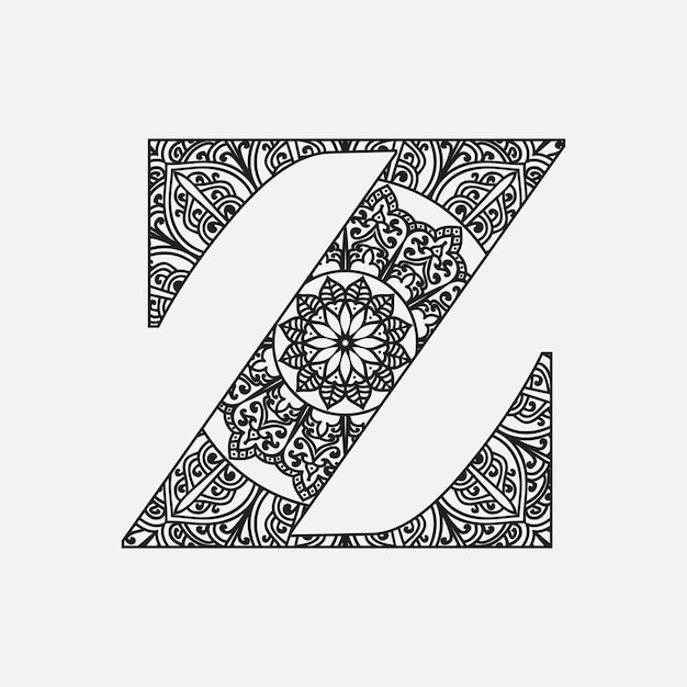 A letter z with a floral pattern.