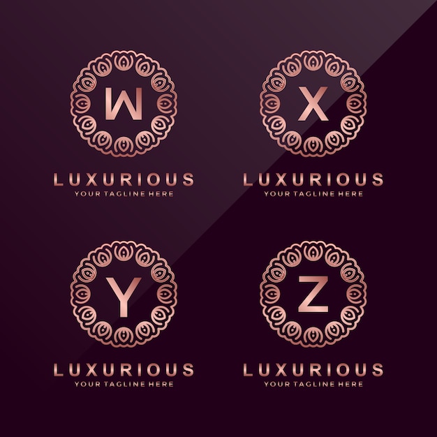 Letter Z, Y, X, W Circle luxe logo