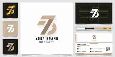 Vector letter z or zb monogram logo with business card design