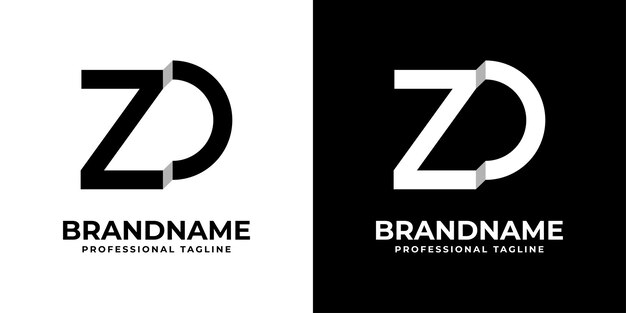 ベクトル zd または dz のイニシャルを持つあらゆるビジネスに適したレター zd または dz モノグラム ロゴ