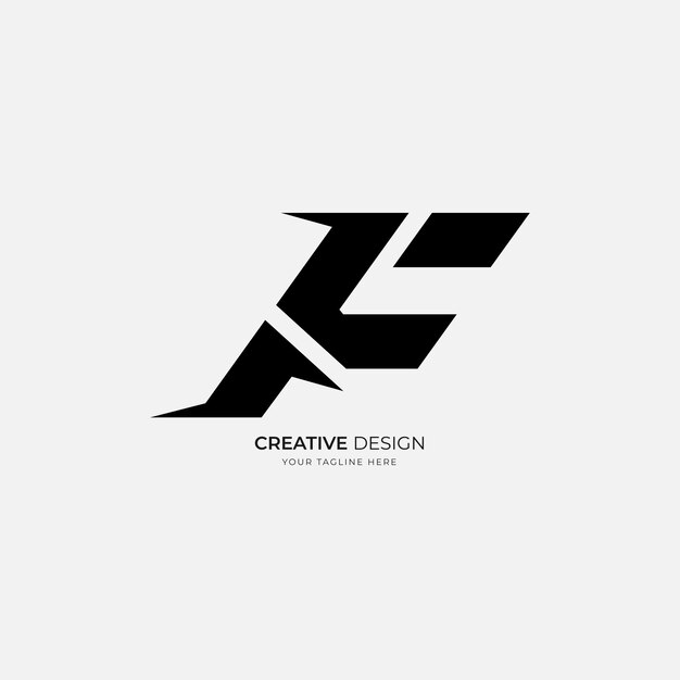 Letter Zf or Fz modern new unique shape creative monogram abstract logo concept